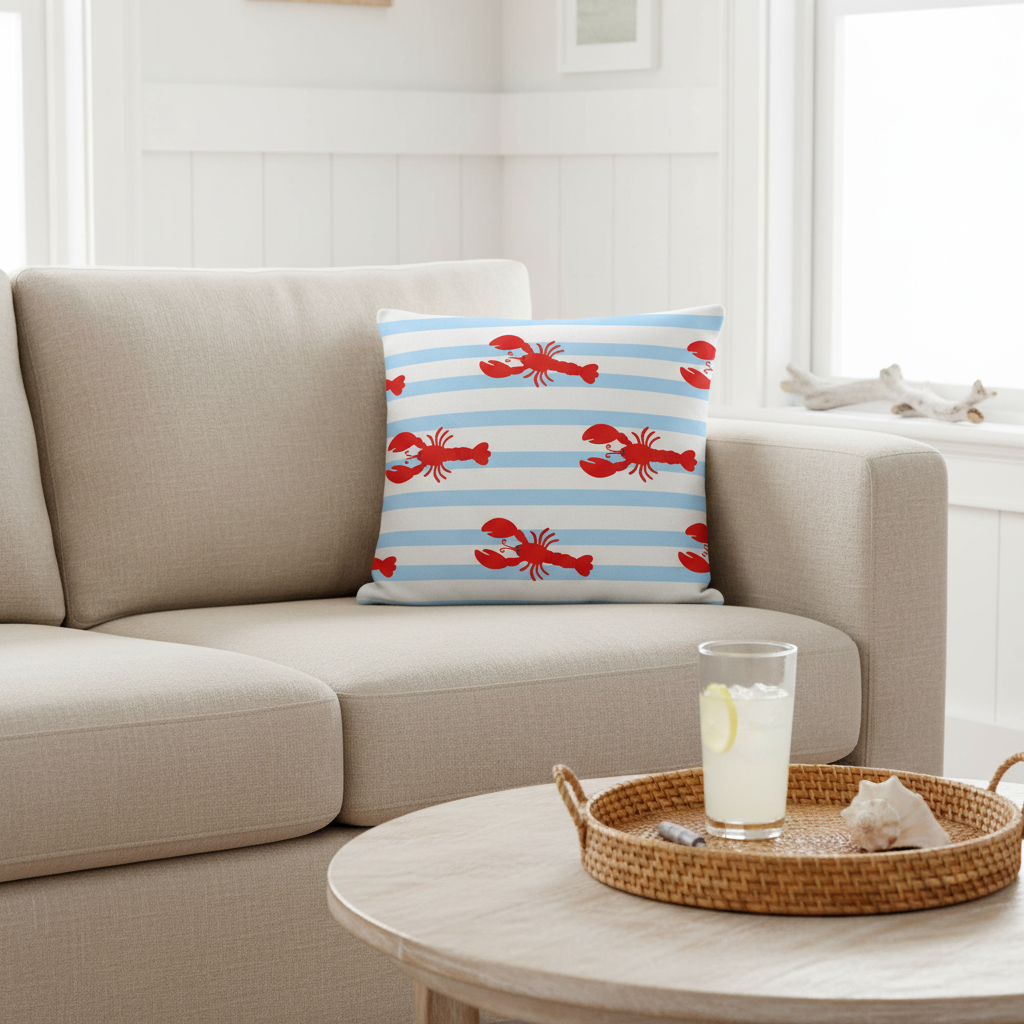 Wendekissen „Lobster Love“ | Deko-Kissen mit Hummer-Motiv