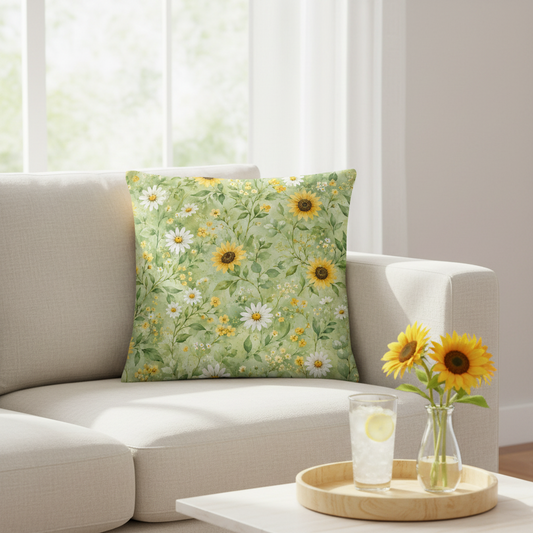 Sommermotiv Kissen | Sonnenblume | Deko-Kissen mit formstabiler Füllung