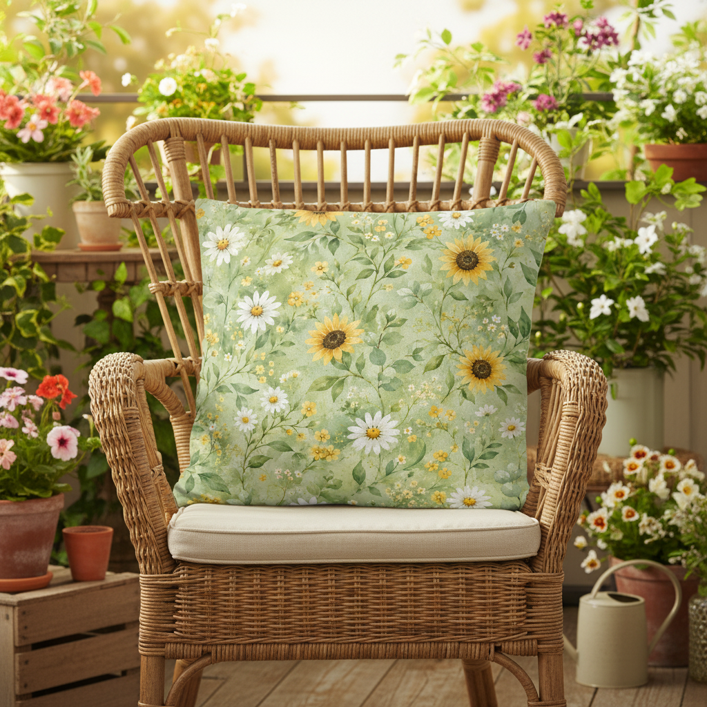 Sommermotiv Kissen | Sonnenblume | Deko-Kissen mit formstabiler Füllung