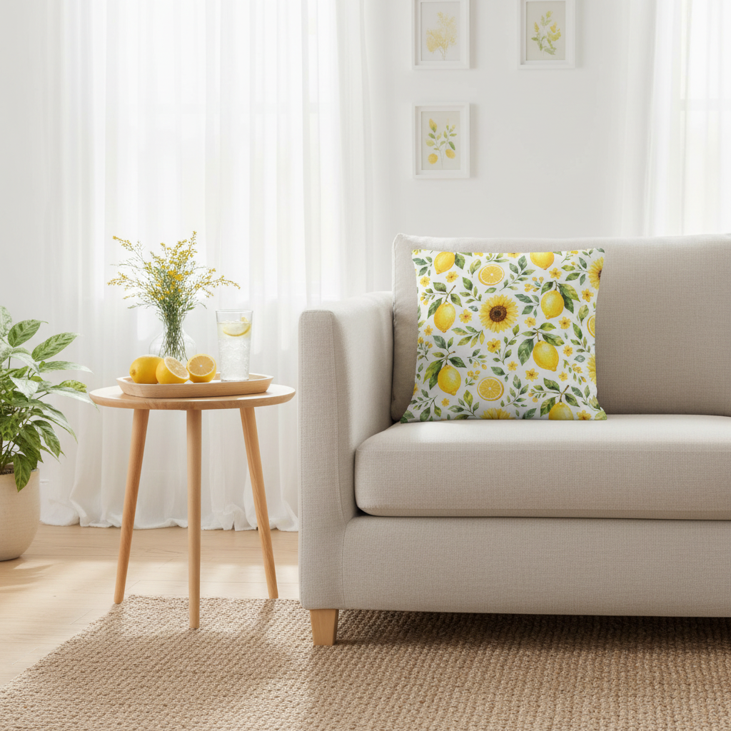 Sommermotiv Kissen | Sonnenblume | Deko-Kissen mit formstabiler Füllung