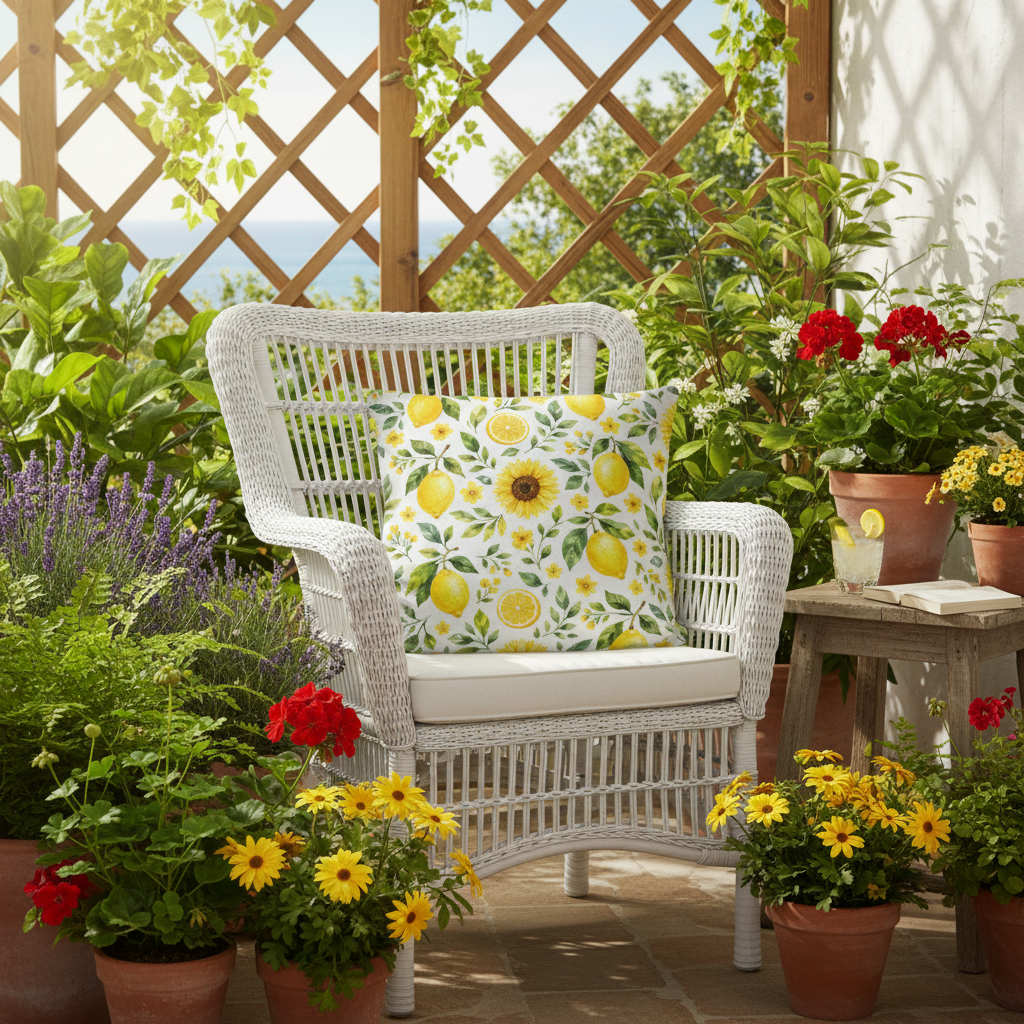 Sommermotiv Kissen | Sonnenblume | Deko-Kissen mit formstabiler Füllung