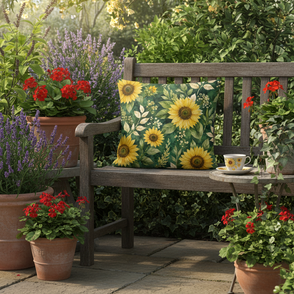 Sommermotiv Kissen | Sonnenblume | Deko-Kissen mit formstabiler Füllung
