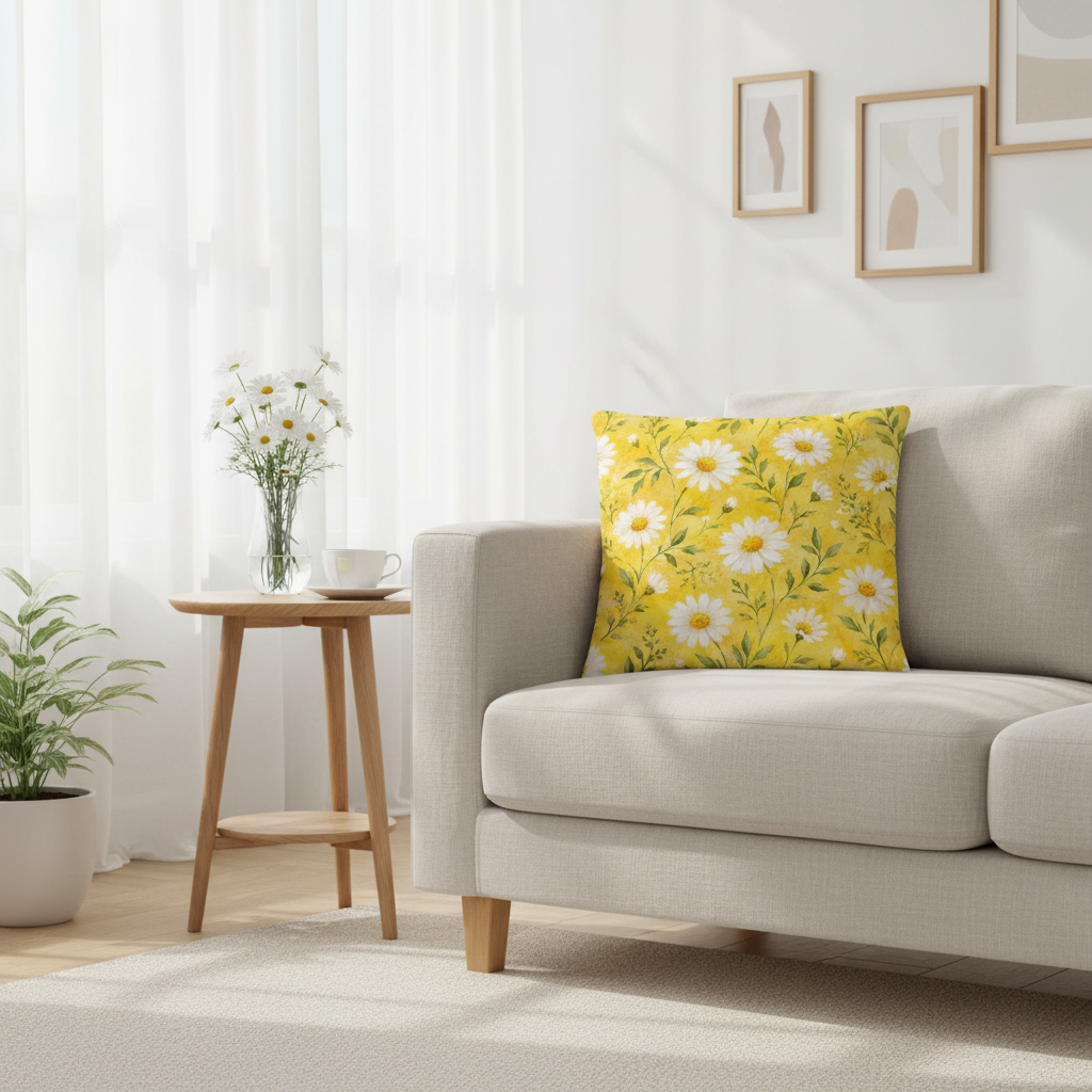 Sommermotiv Kissen | Sonnenblume | Deko-Kissen mit formstabiler Füllung