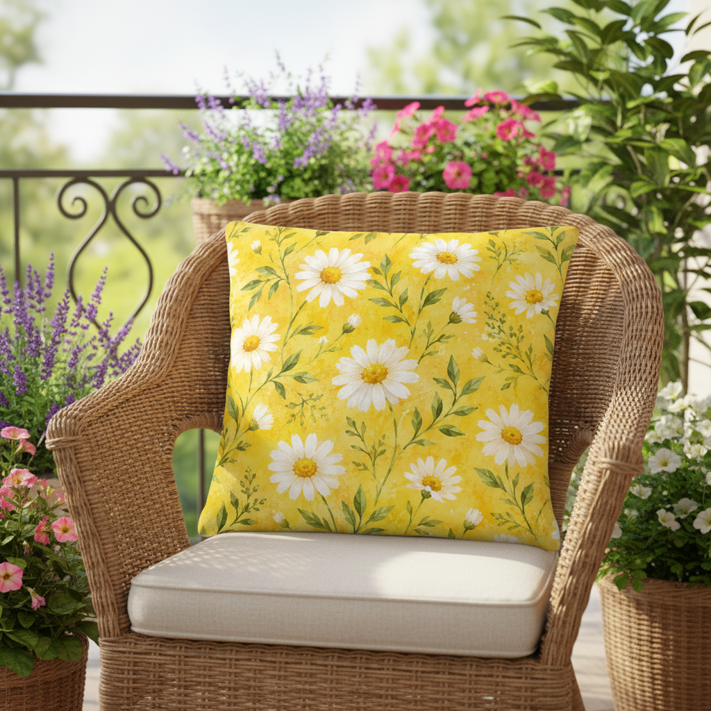 Sommermotiv Kissen | Sonnenblume | Deko-Kissen mit formstabiler Füllung