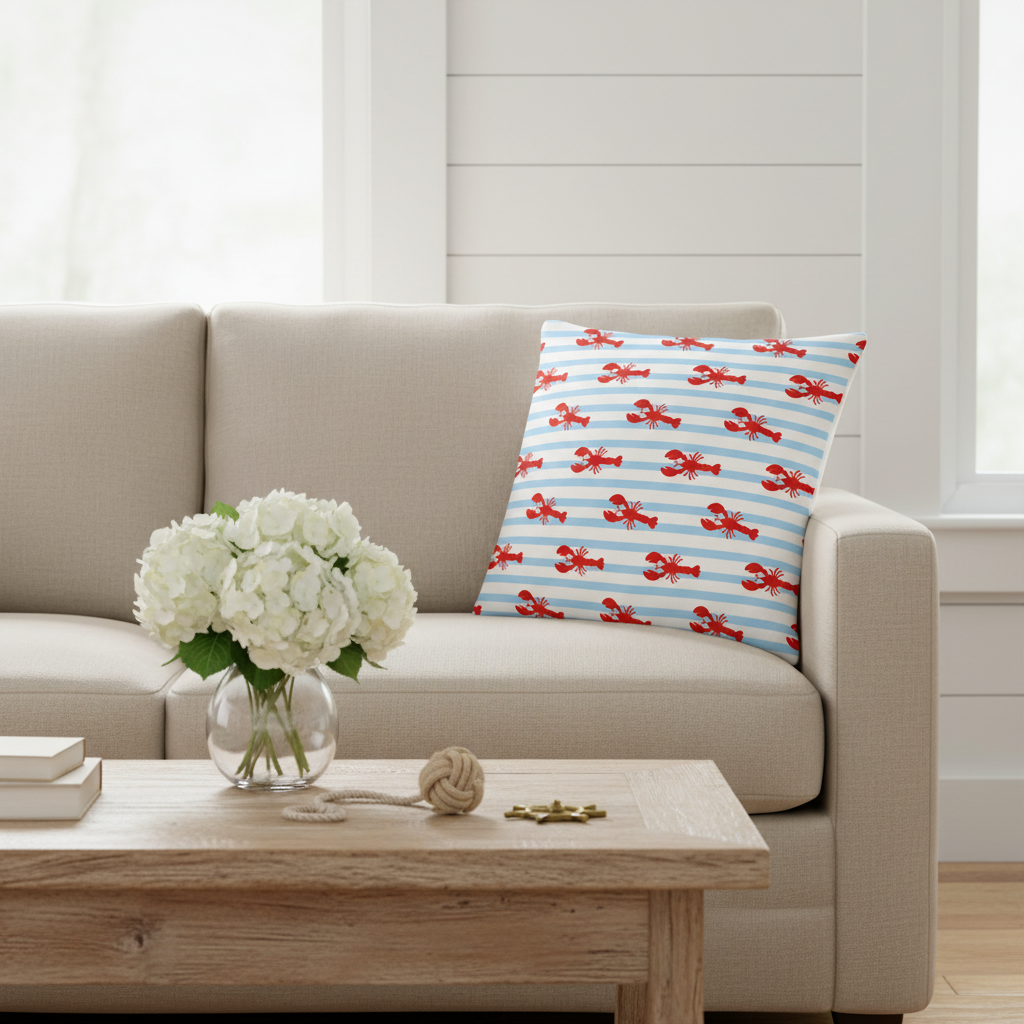 Wendekissen „Lobster Love“ | Deko-Kissen mit Hummer-Motiv