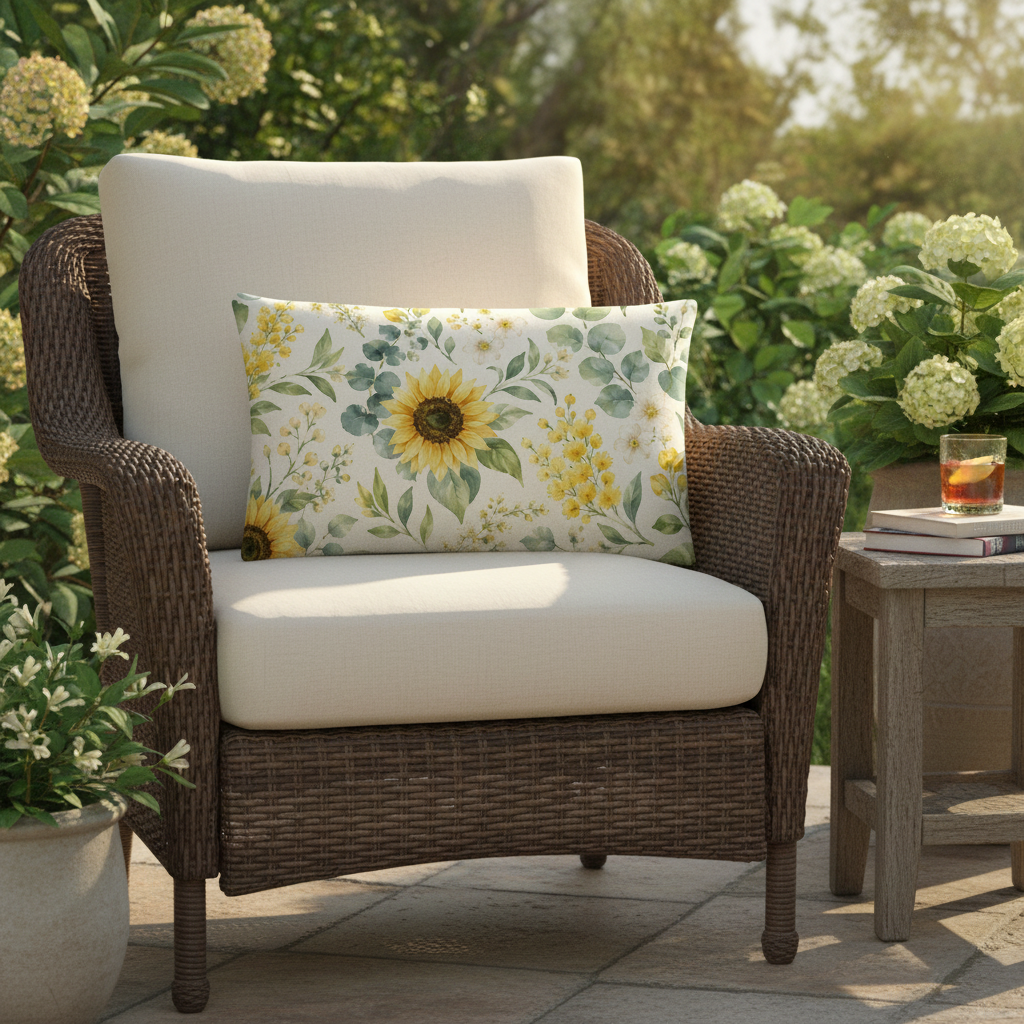 Sommermotiv Kissen | Sonnenblume | Deko-Kissen mit formstabiler Füllung