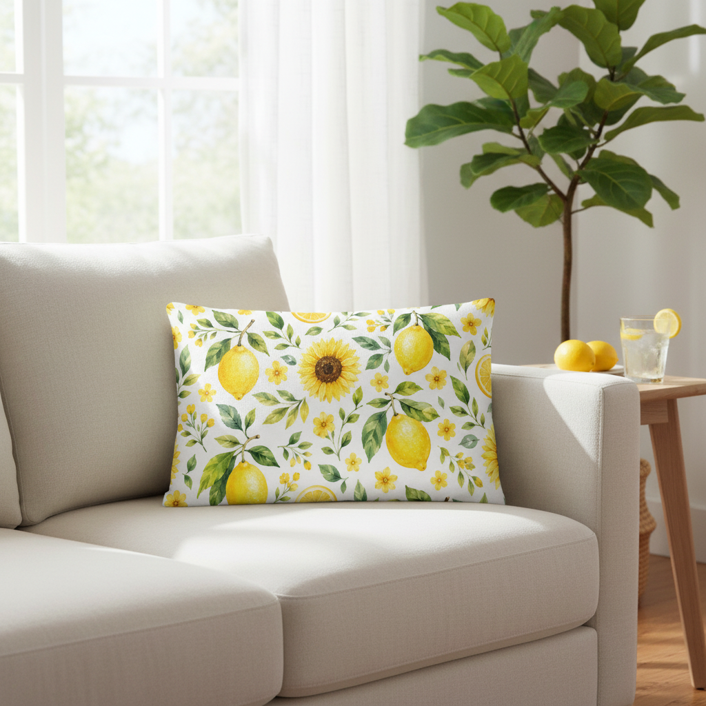 Sommermotiv Kissen | Sonnenblume | Deko-Kissen mit formstabiler Füllung