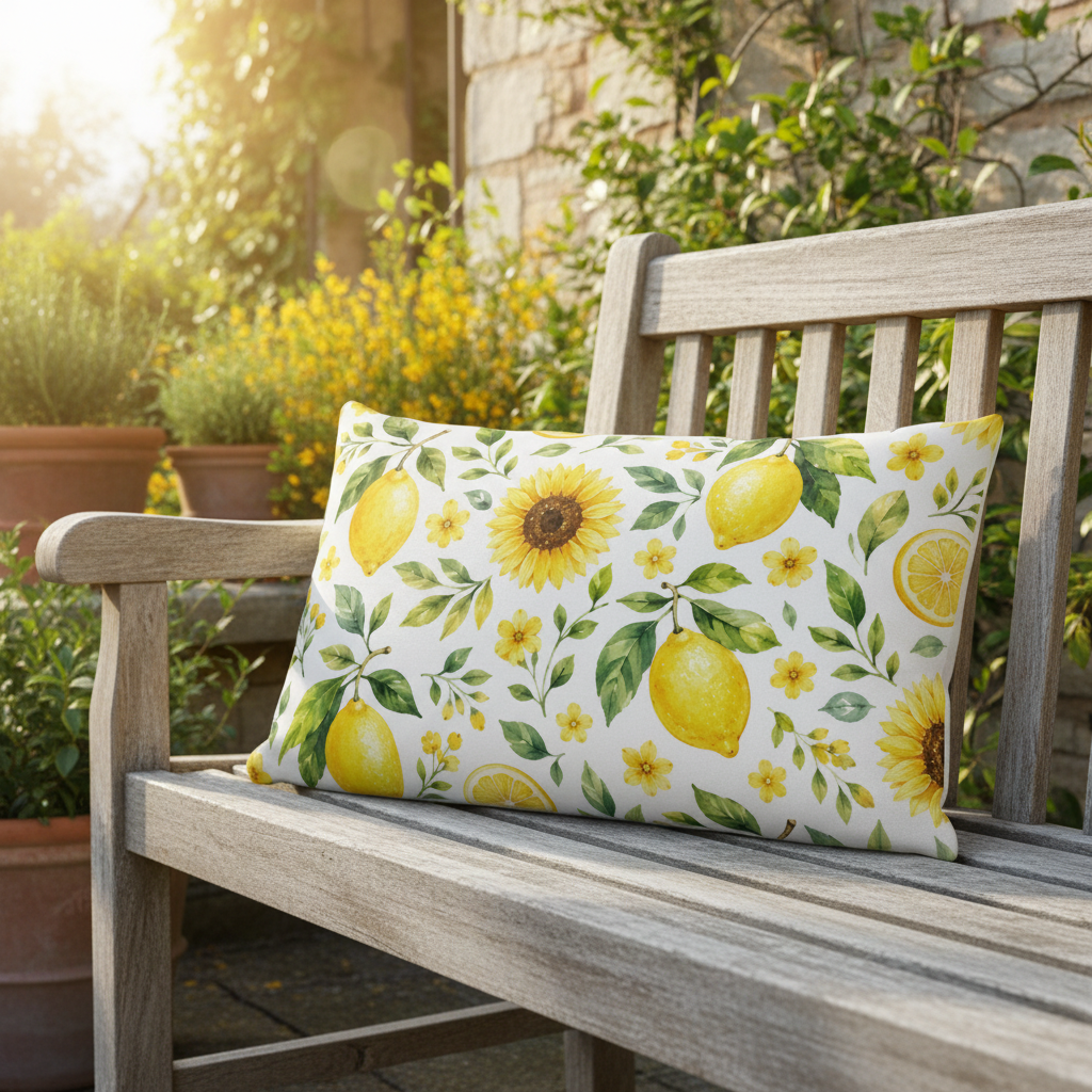 Sommermotiv Kissen | Sonnenblume | Deko-Kissen mit formstabiler Füllung