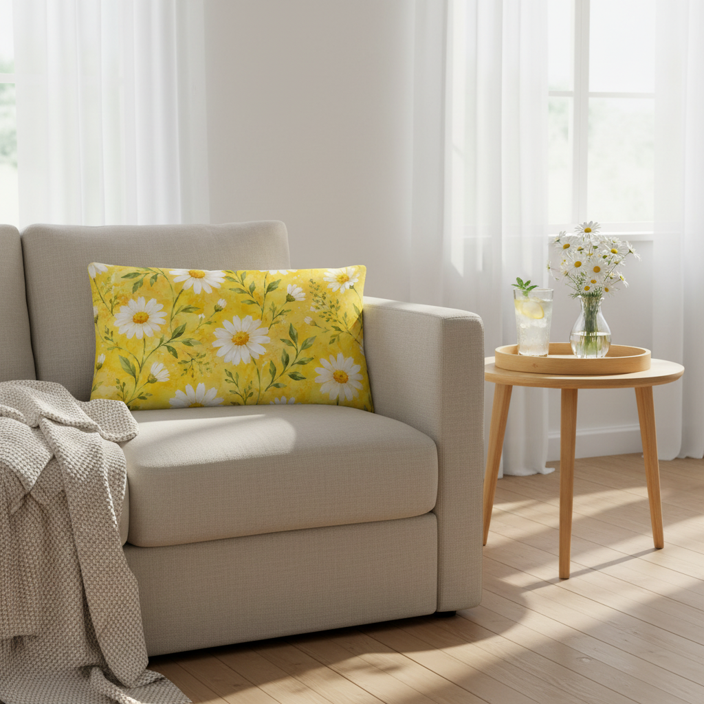 Sommermotiv Kissen | Sonnenblume | Deko-Kissen mit formstabiler Füllung