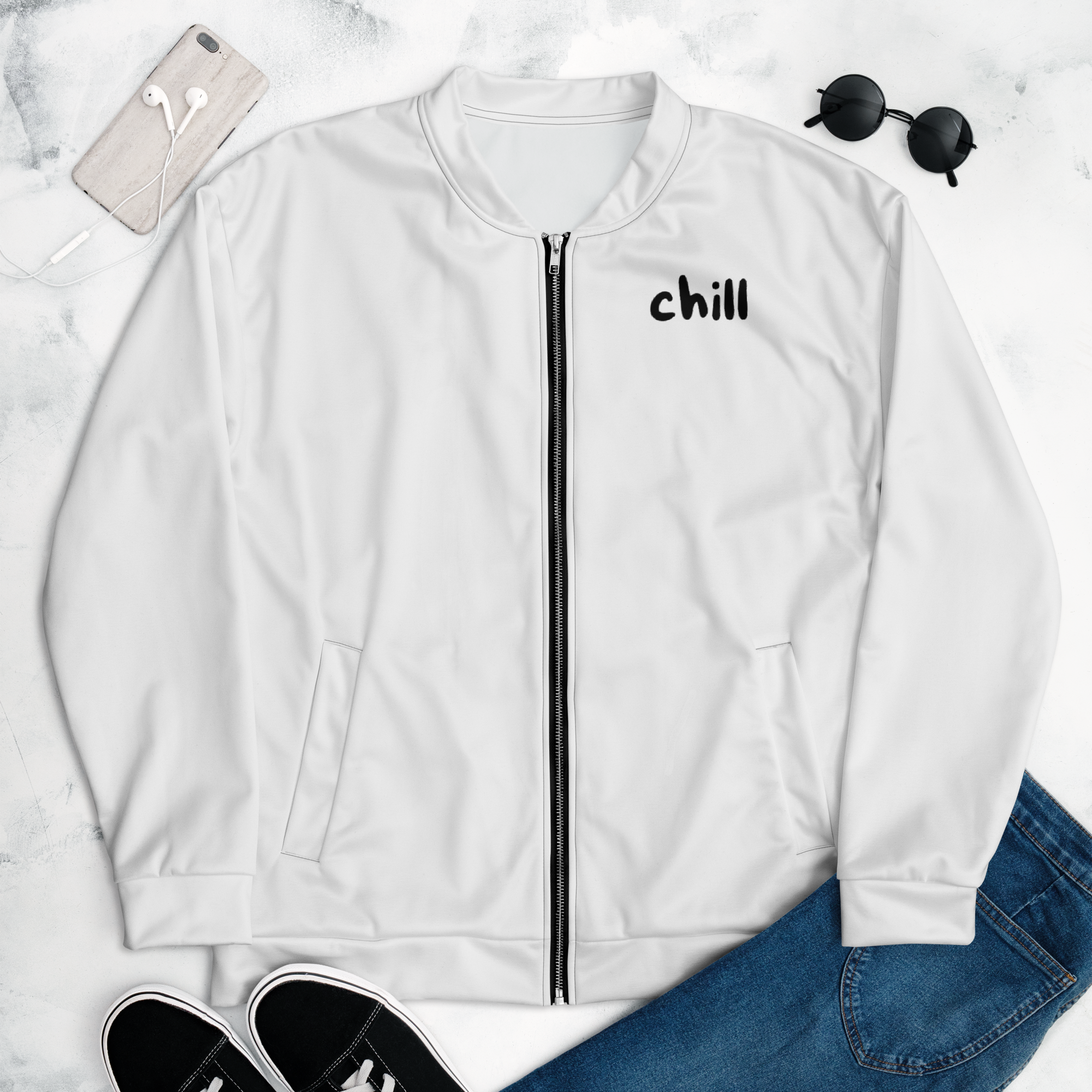 "Chill" Fleecejacke - Dein Statement für Freizeit & Outdoor - Weiß - flyliving