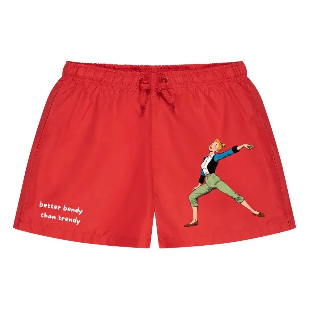 Badehose "better bendy than trendy", verschiedene Ausführungen - Rot - flyliving