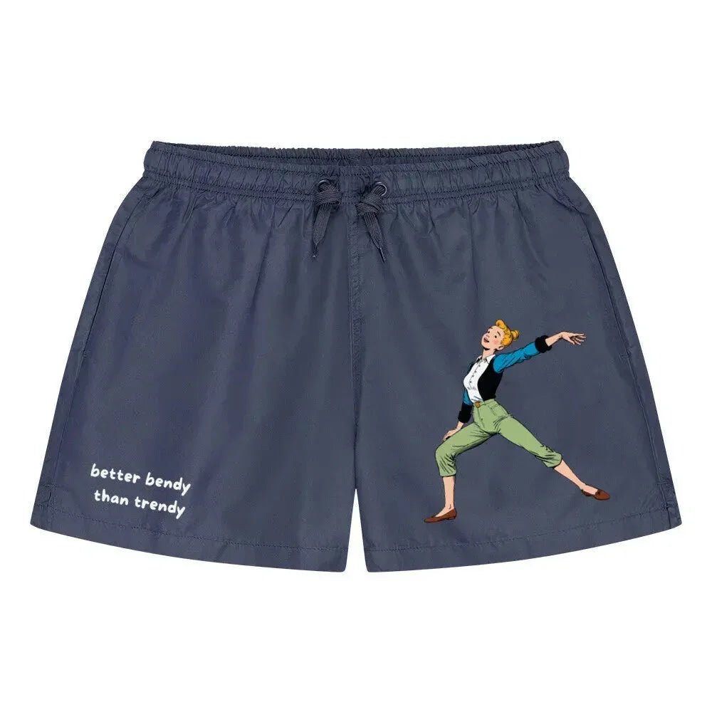 Badehose "better bendy than trendy", verschiedene Ausführungen - Marineblau - flyliving
