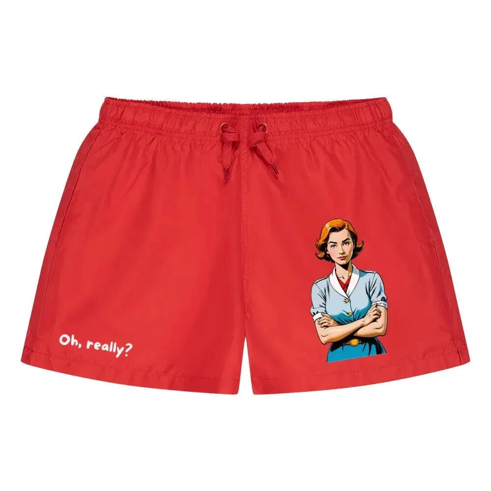 Badehose "Oh, really?", verschiedene Ausführungen - Rot - flyliving