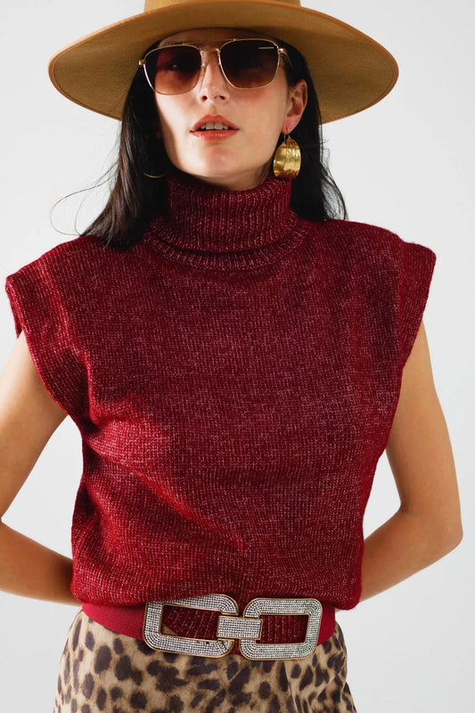 Pullunder mit Turtle-Neck, rot