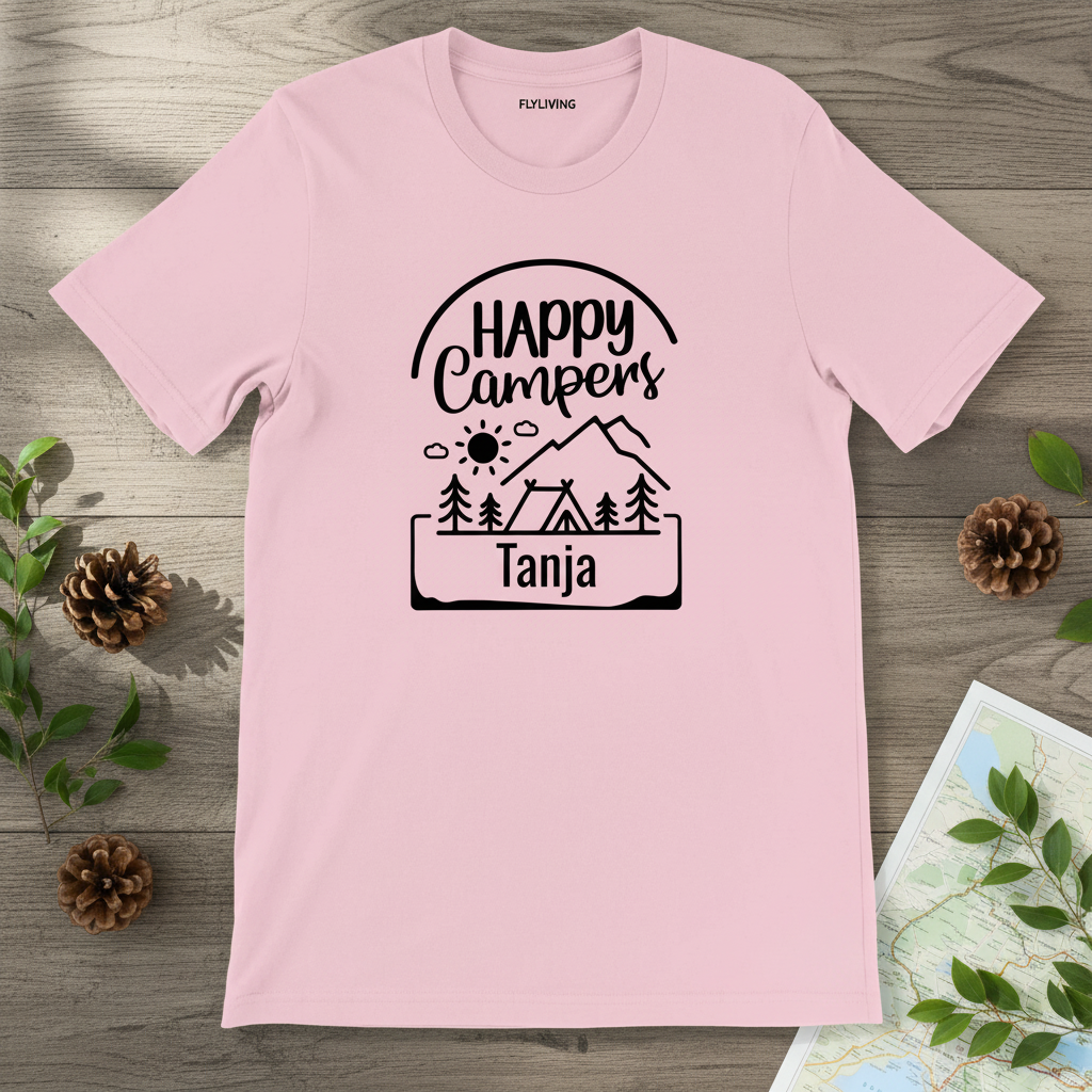 Personalisiertes Camping T-Shirt mit Familiennamen - Lustiges Camping Life Shirt - Geschenk für Camper - Custom Camping Abenteuer Shirt