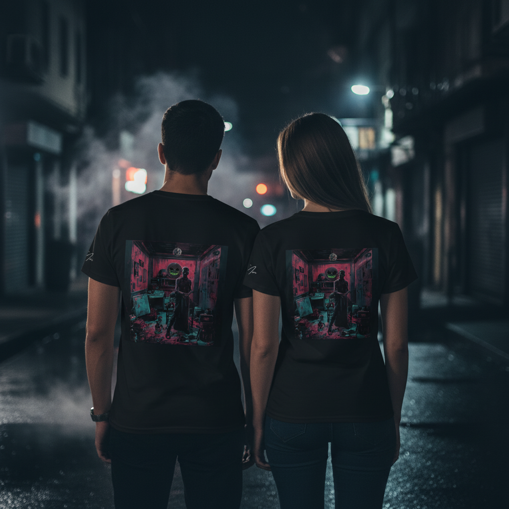 Unisex Bio-Baumwoll T-Shirt – Dunkles Künstler-Motiv für Individualisten