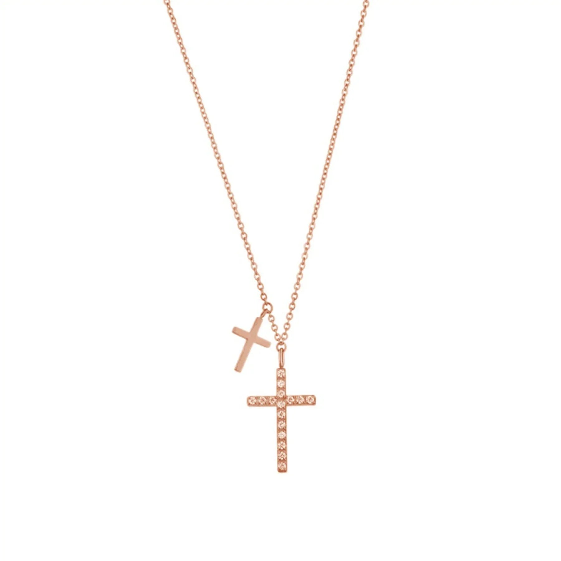 Halskette "Double Cross", roségold