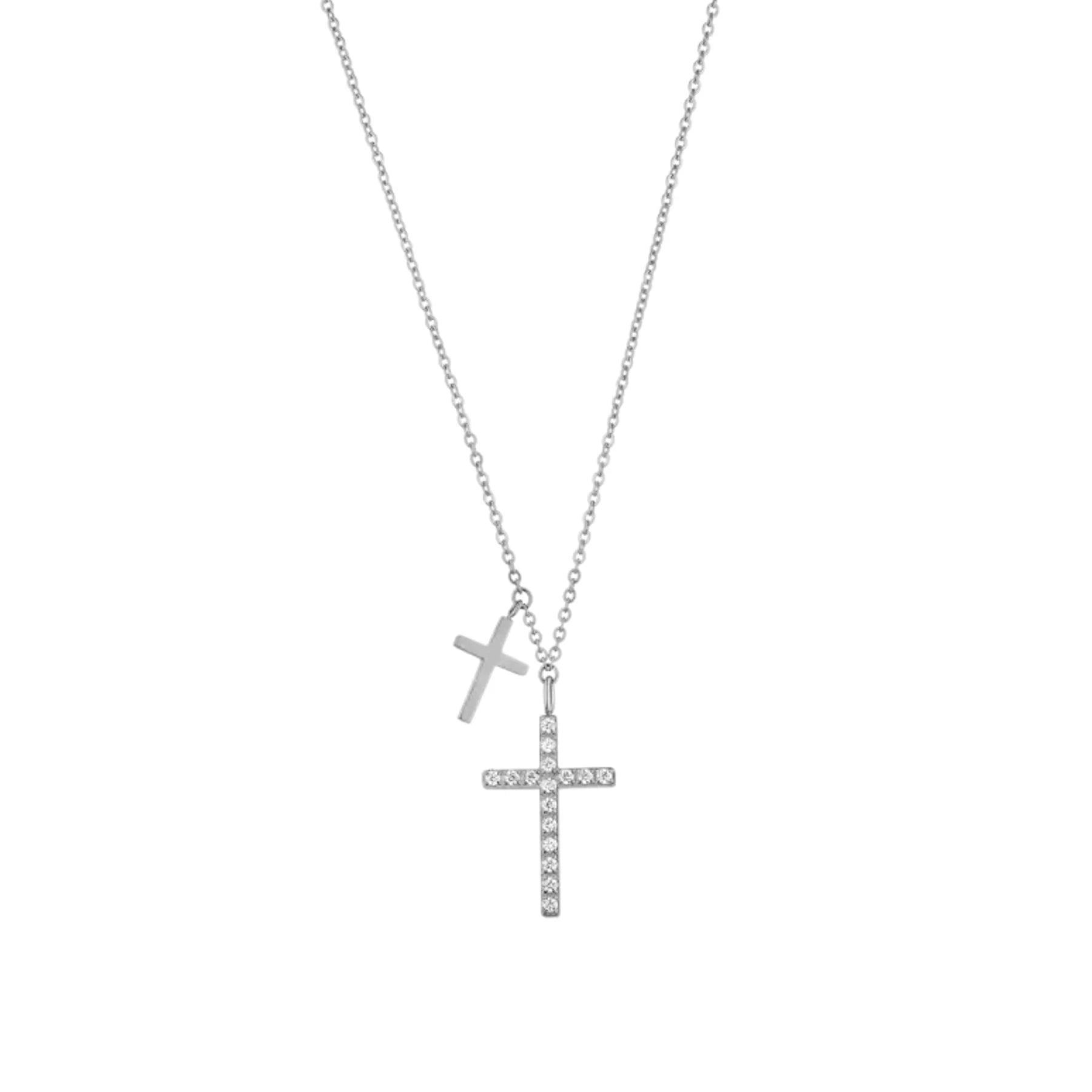 Halskette "double cross", aus Silber