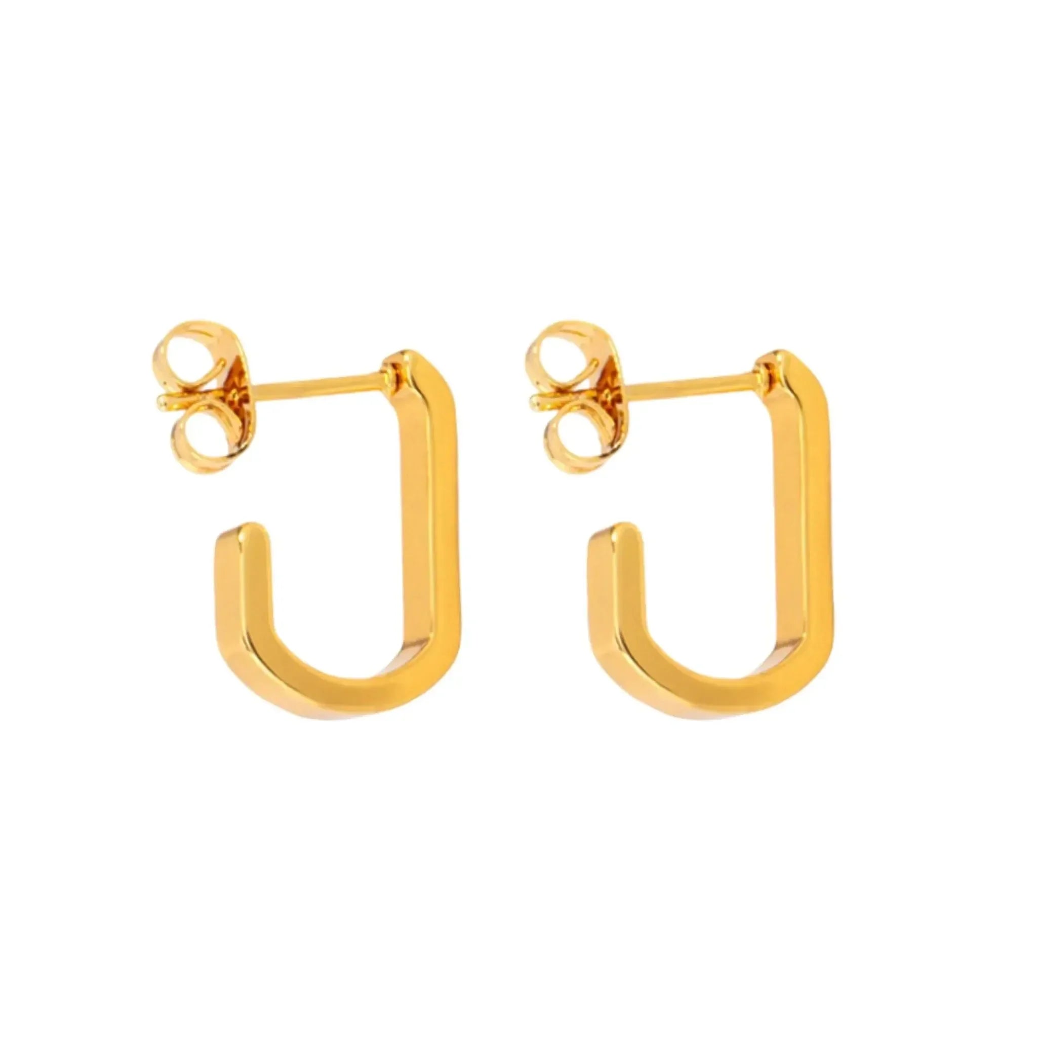 Ohrringe "Oval half Hoop", vergoldet