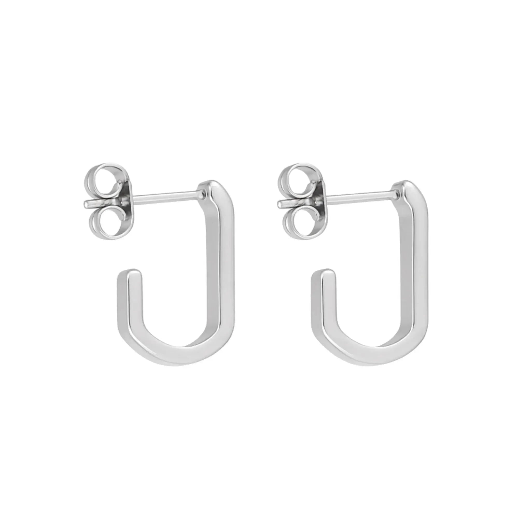 Ohrringe "Oval Half Hoop", silber