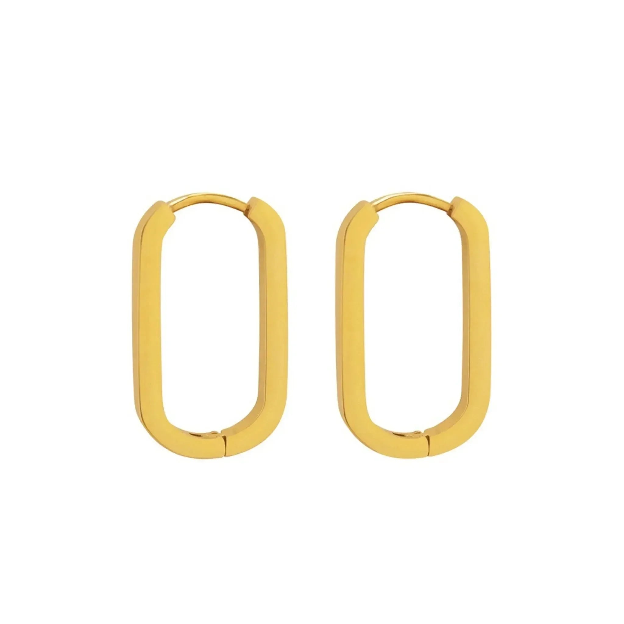 Ohrringe "Oval Hoop", vergoldet