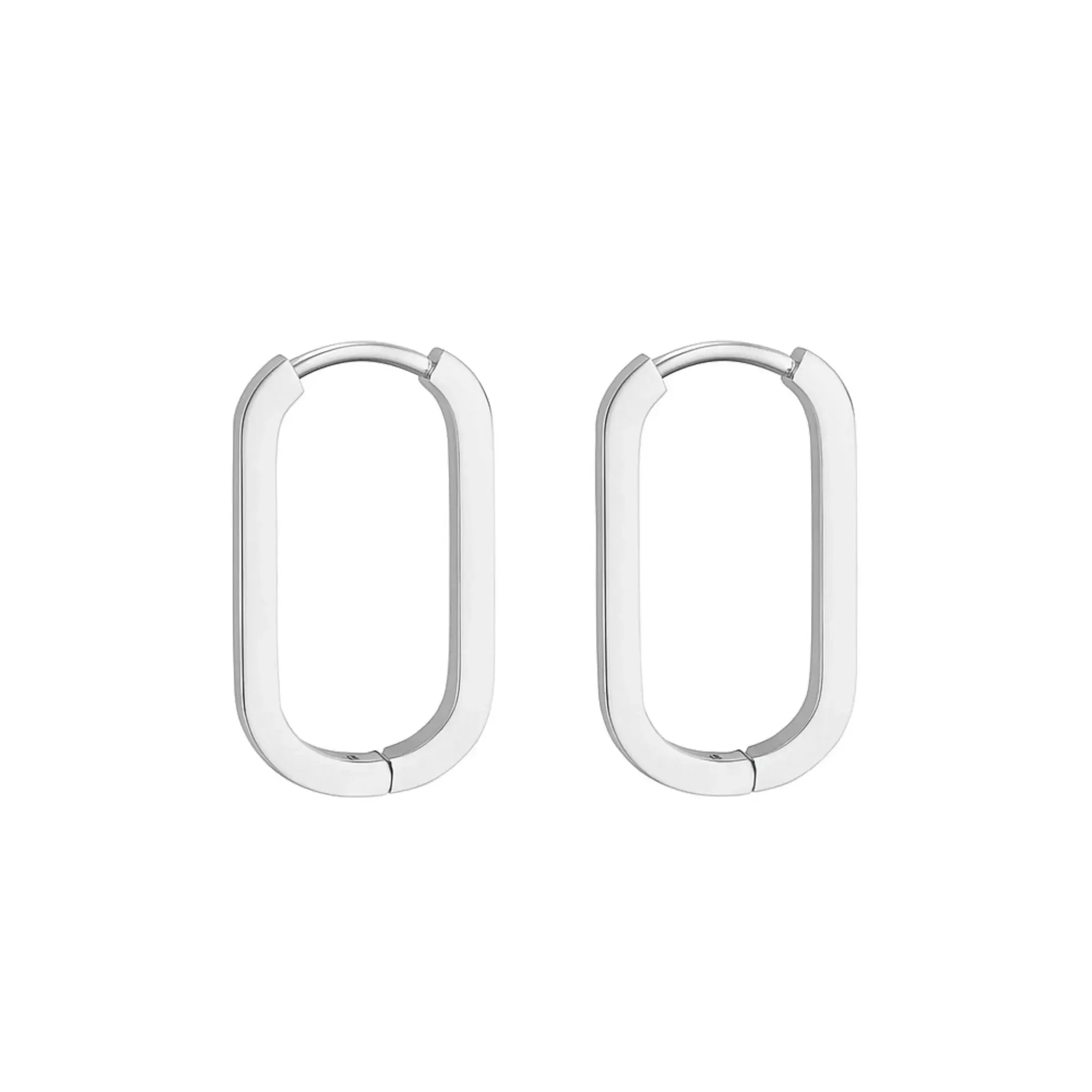 Ohrringe "Oval Hoop", silber