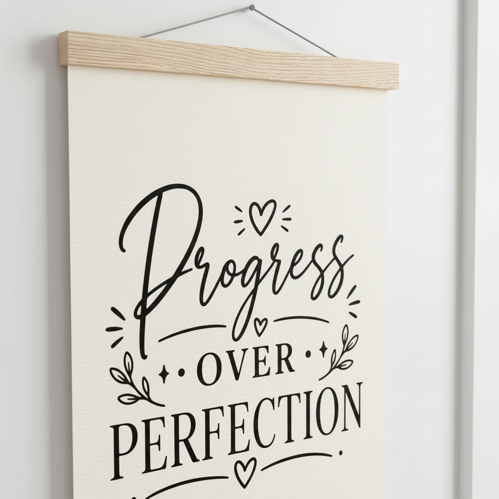 Boho Motivations Poster mit Holzleiste | Lustige Sprüche Wandbild | Minimalistisches Wanddeko Geschenk | Dunkler Humor Wandkunst