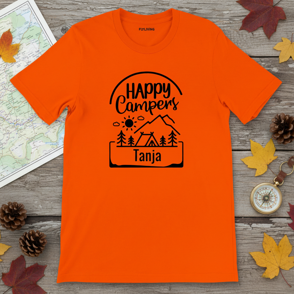 Personalisiertes Camping T-Shirt mit Familiennamen - Lustiges Camping Life Shirt - Geschenk für Camper - Custom Camping Abenteuer Shirt