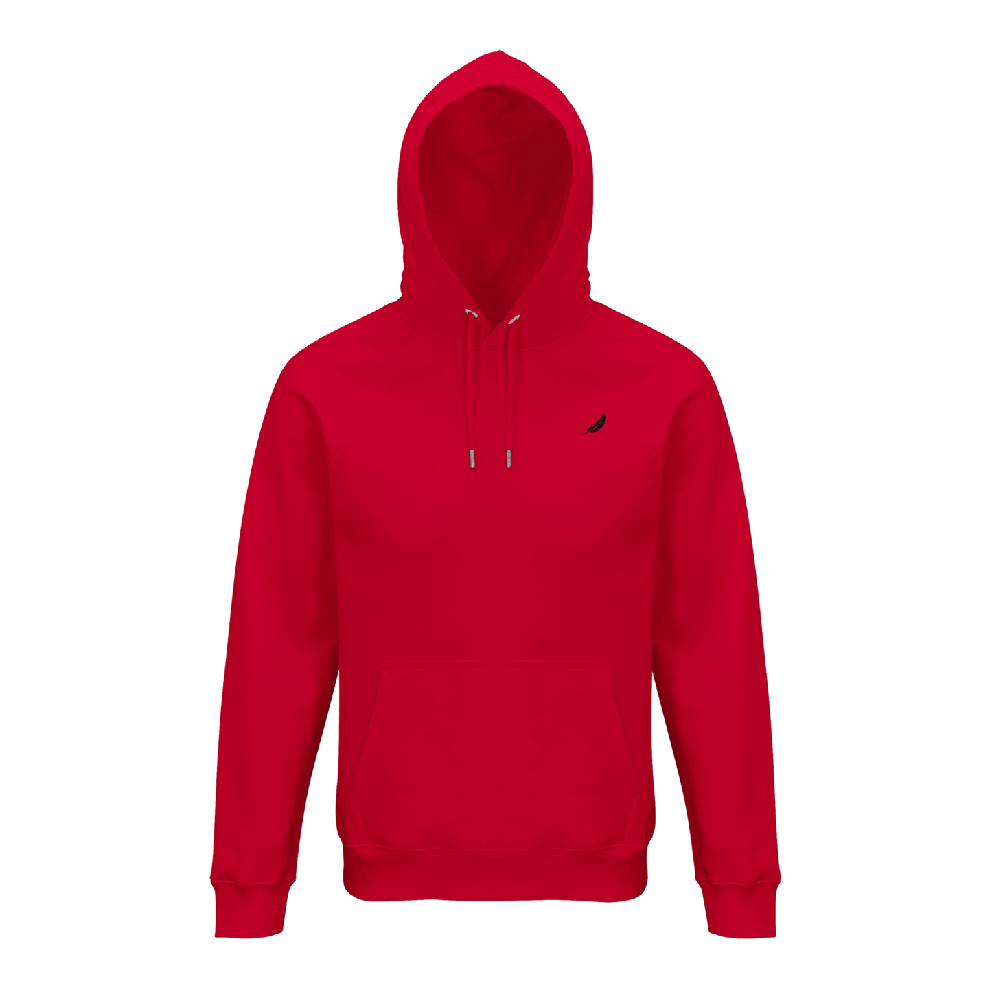 Vintage comic hoodie roter kapuzenpullover mit kleinem schwarzem logo und dunklem humor print