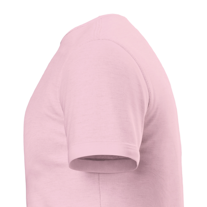 Rosa kurzarm t-shirt aus weichem material mit minimalistischen design und sauber verarbeitetem saum für gesellschaftskritischen humor