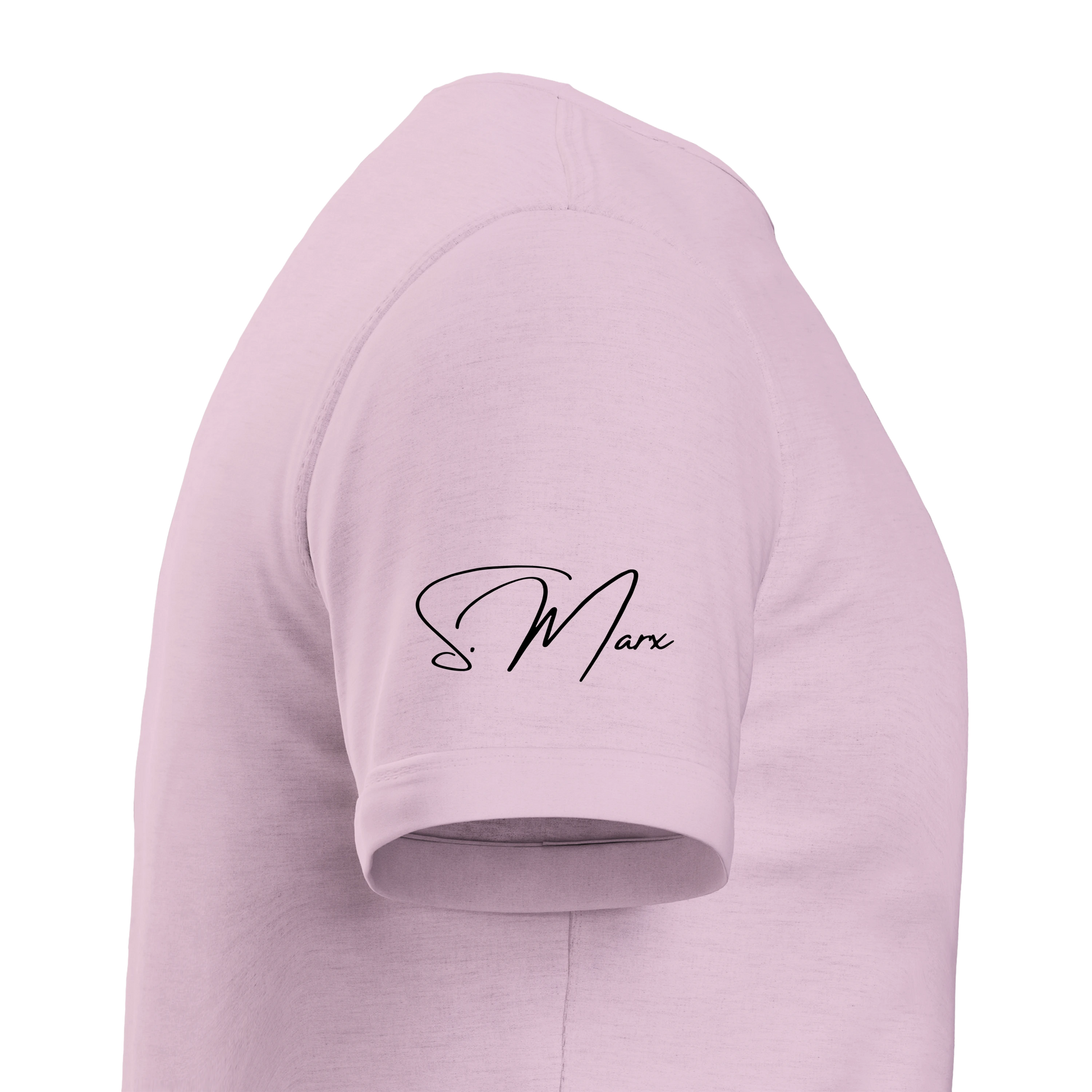 Rosa kurzärmeliges la sentimental heavyweight t shirt mit schwarzem kursive s premium streetwear basic