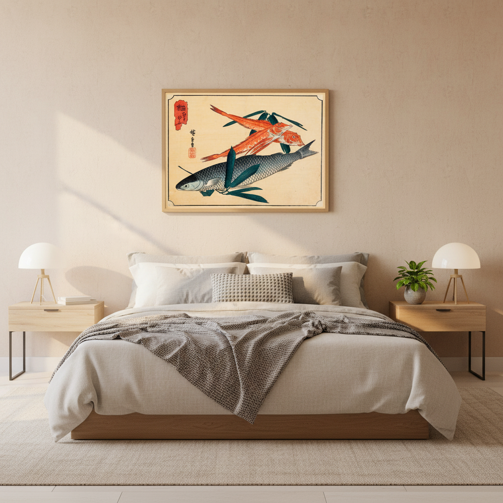 Poster „Cod and Gurnard“ – Hiroshige Fischbild aus der Uozukushi-Serie