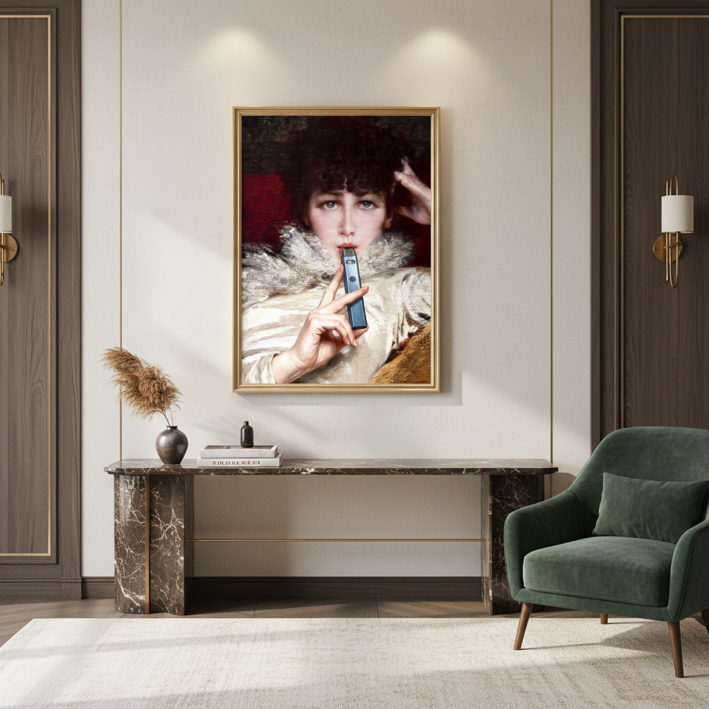 Poster „Vaping Sarah Bernhardt“ – Anachronistisches Porträt (Original 1876)