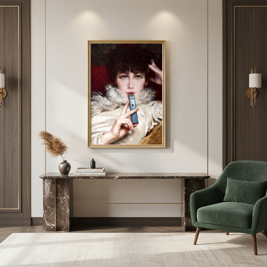 Poster „Vaping Sarah Bernhardt“ – Anachronistisches Porträt (Original 1876)
