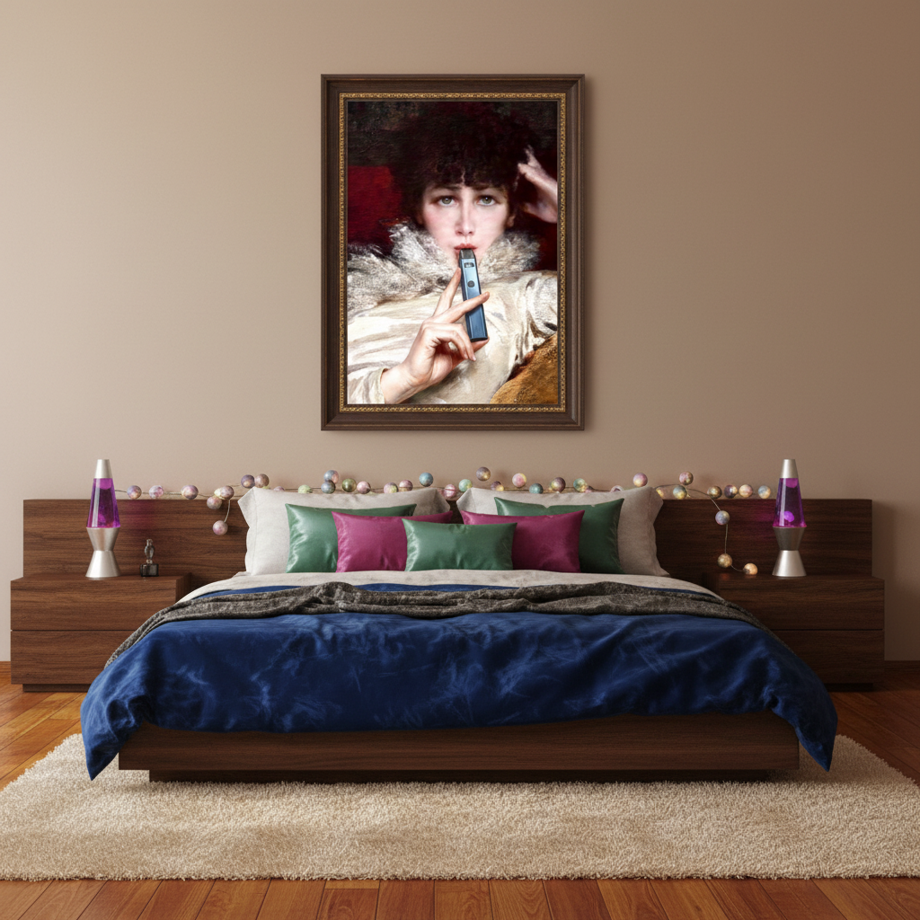 Poster „Vaping Sarah Bernhardt“ – Anachronistisches Porträt (Original 1876)