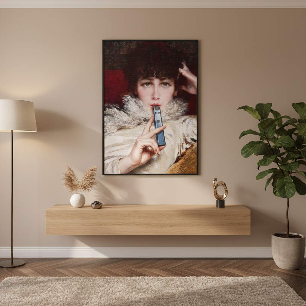 Poster „Vaping Sarah Bernhardt“ – Anachronistisches Porträt (Original 1876)