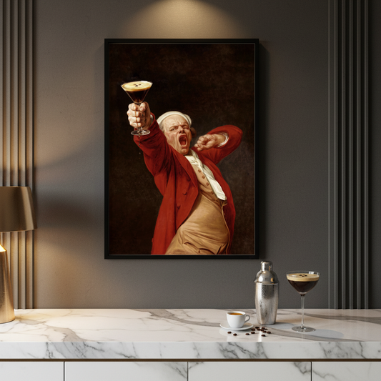 Poster „Self-Portrait, Yawning“ – Joseph Ducreux mit Espresso Martini (1735–1802)