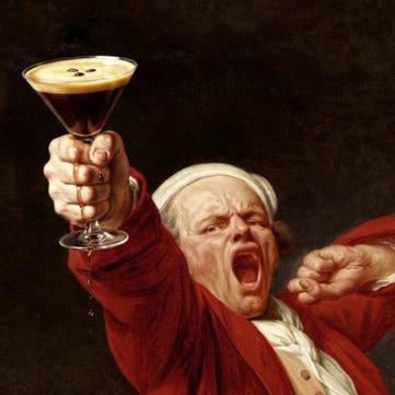 Poster „Self-Portrait, Yawning“ – Joseph Ducreux mit Espresso Martini (1735–1802)