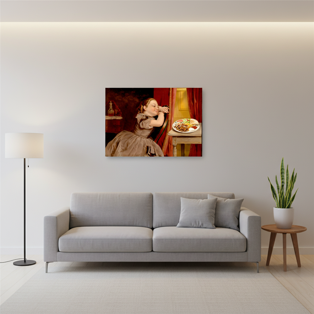 Poster „Our Pet Polly“ mit Spruch „Döner auf die Eins“ | Ironisches Vintage-Gemälde Wandbild | Lustiger Kunstdruck