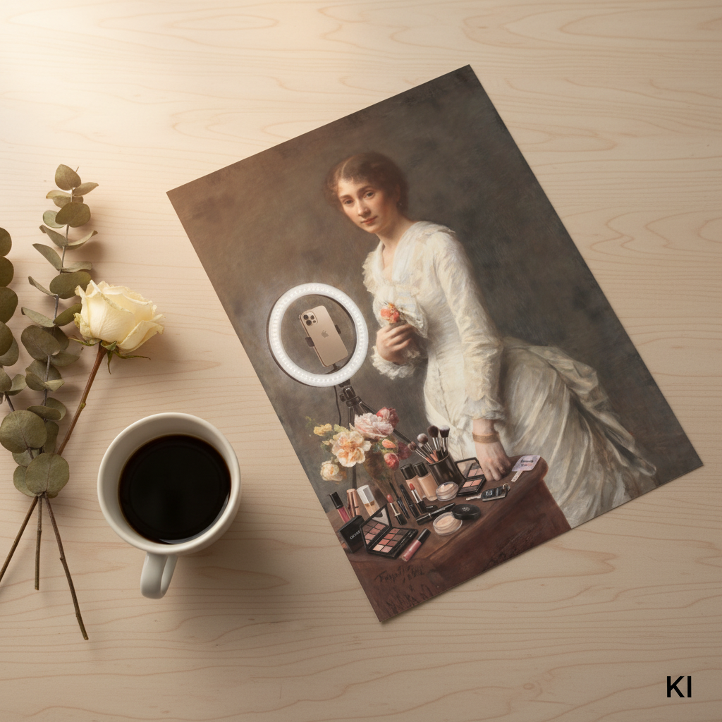 Poster „Madame Lerolle“ mit Spruch „Make-Up-Tutorial“ | Ironisches Vintage-Gemälde Wandbild | Lustiger Kunstdruck