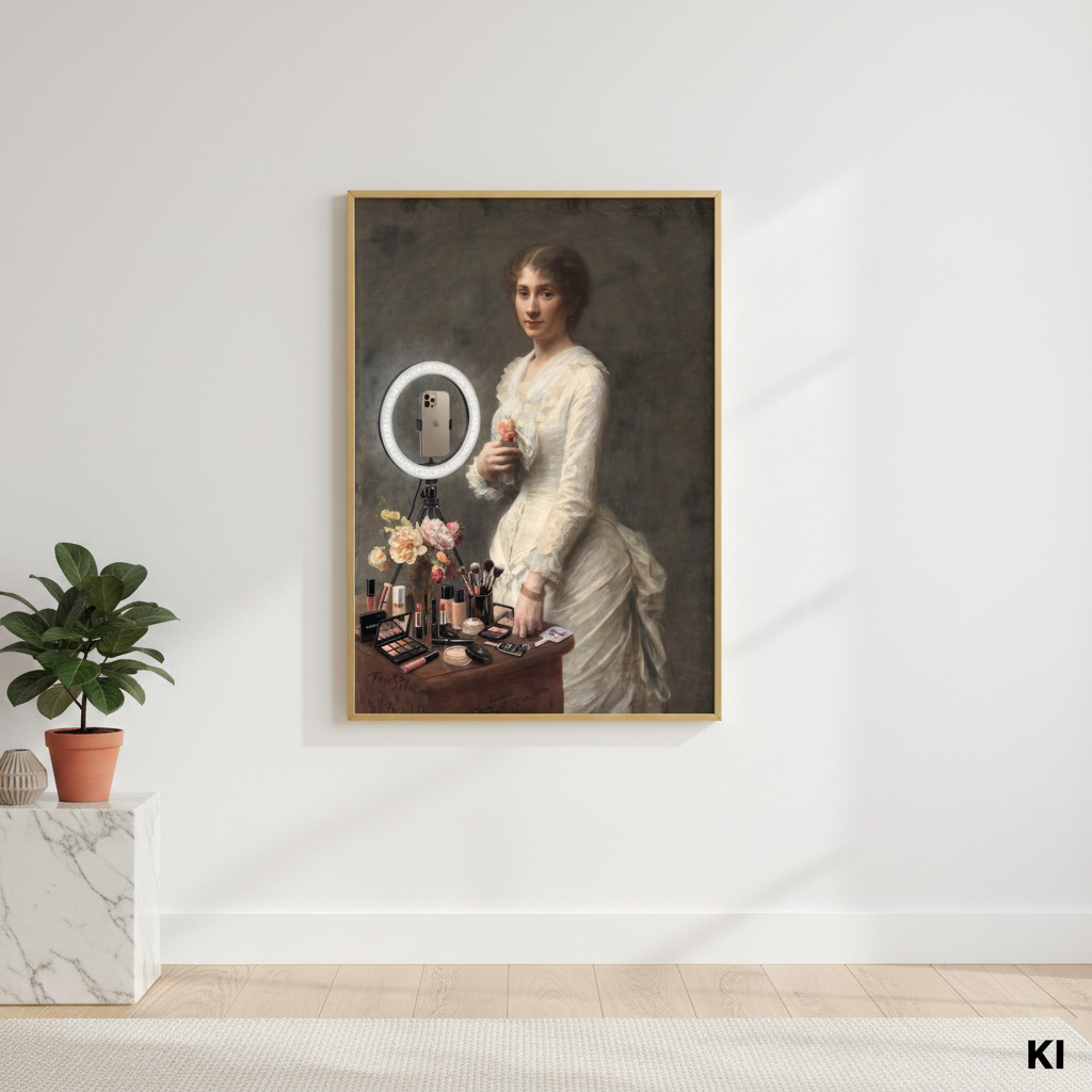 Poster „Madame Lerolle“ mit Spruch „Make-Up-Tutorial“ | Ironisches Vintage-Gemälde Wandbild | Lustiger Kunstdruck