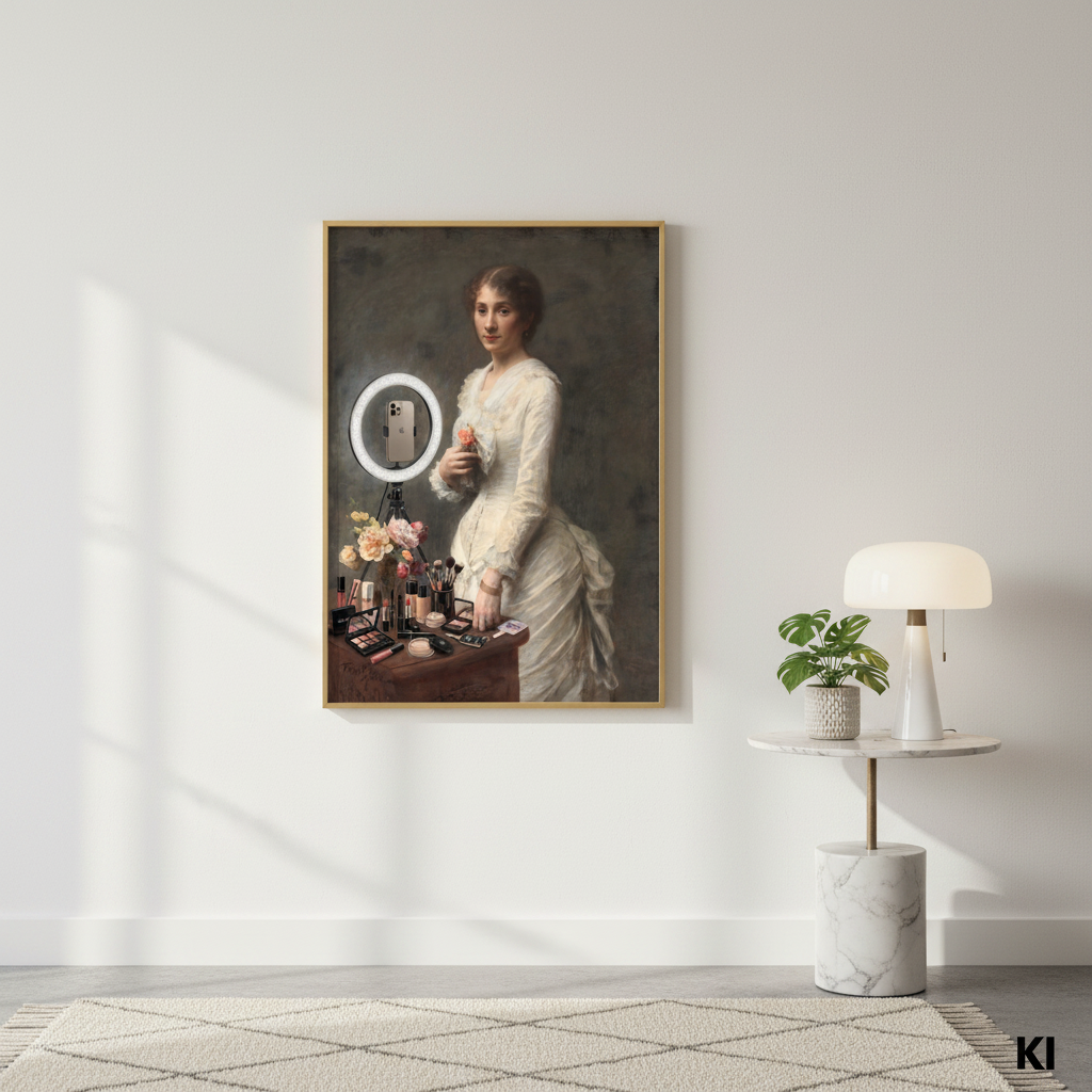 Poster „Madame Lerolle“ mit Spruch „Make-Up-Tutorial“ | Ironisches Vintage-Gemälde Wandbild | Lustiger Kunstdruck