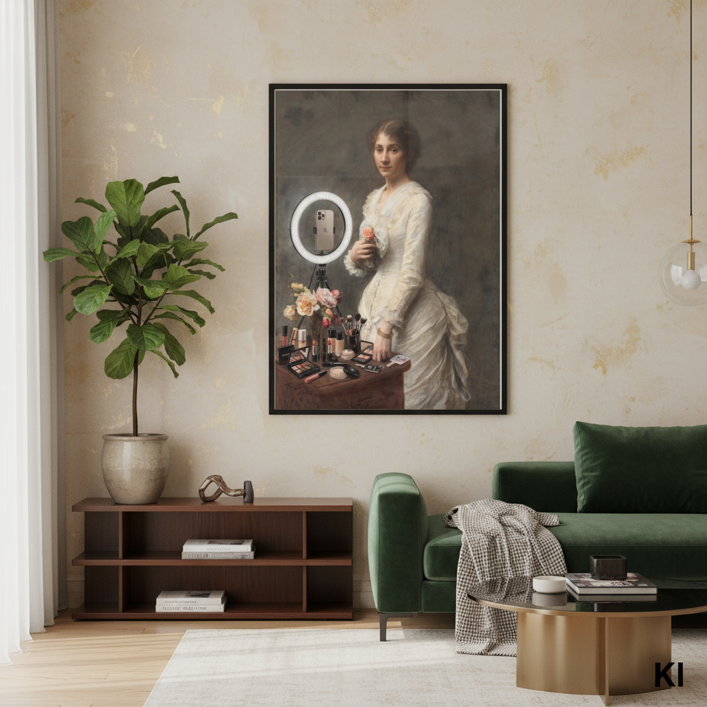 Poster „Madame Lerolle“ mit Spruch „Make-Up-Tutorial“ | Ironisches Vintage-Gemälde Wandbild | Lustiger Kunstdruck