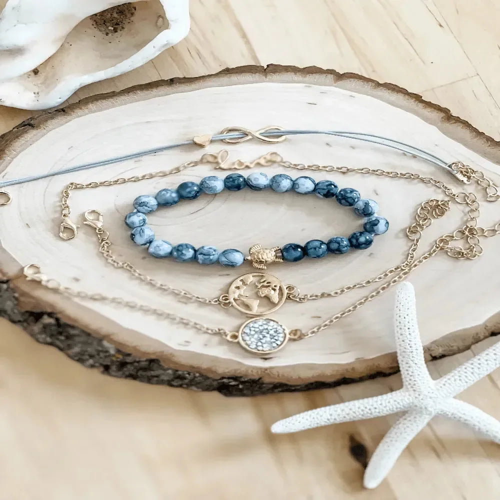 Armband-Set, "Ocean World, 5-teilig
