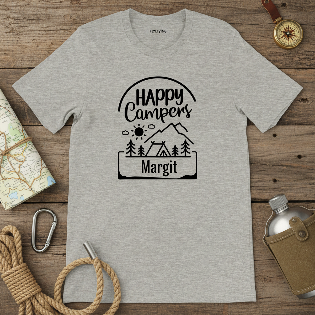 Personalisiertes Camping T-Shirt mit Familiennamen - Lustiges Camping Life Shirt - Geschenk für Camper - Custom Camping Abenteuer Shirt