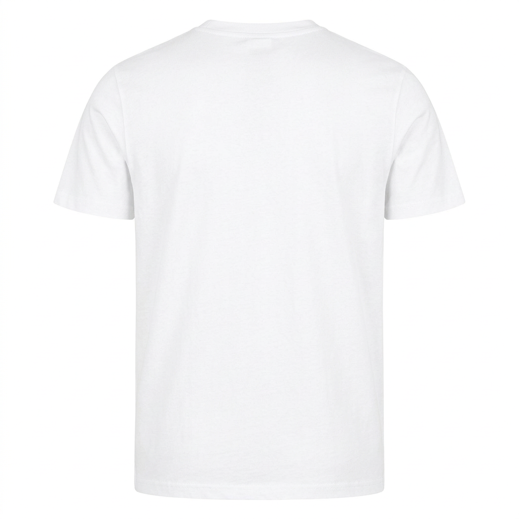 White short-sleeved T-shirt by flyliving, with a plain back and round neck.