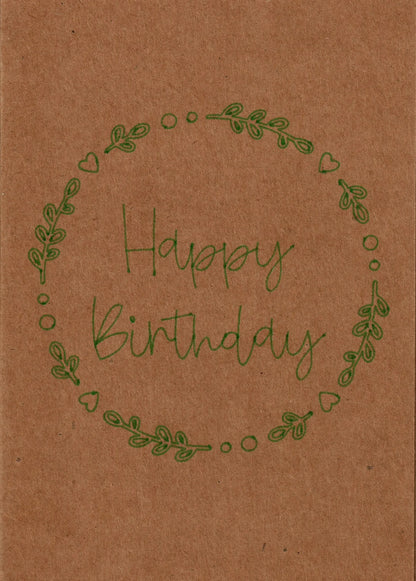 Geschenkkarte "Happy Birthday" Blumenkreis, aufklappbar - Glückwunschkarte - flyliving