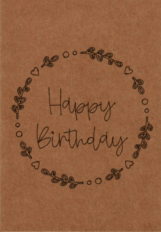 Geschenkkarte "Happy Birthday" Blumenkreis, aufklappbar - Glückwunschkarte - flyliving