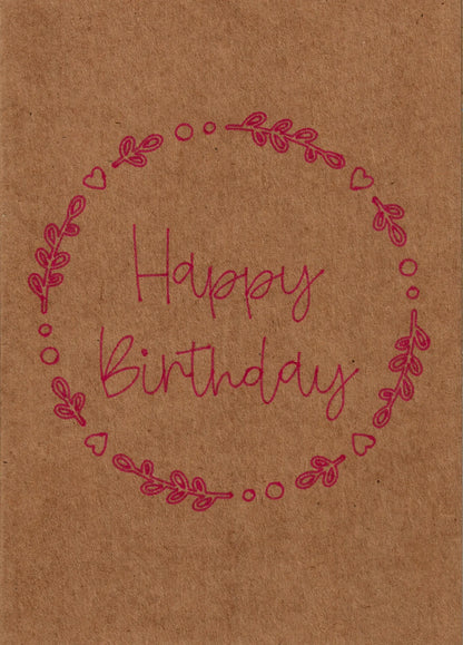Geschenkkarte "Happy Birthday" Blumenkreis, aufklappbar - Glückwunschkarte - flyliving