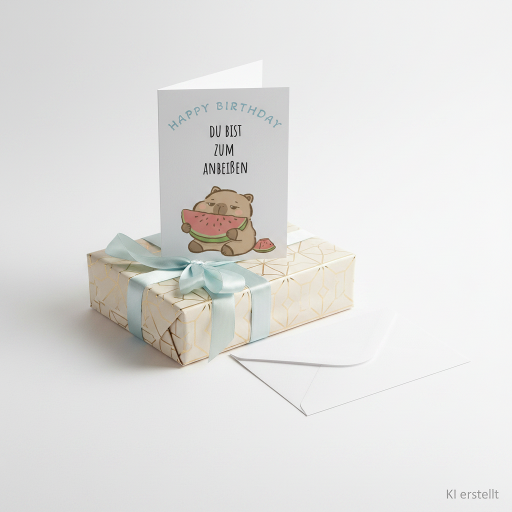 Geschenkkarte "Du bist zum anbeißen", lustige Geschenkkarte zum Geburtstag, Capybara, Geschenkidee
